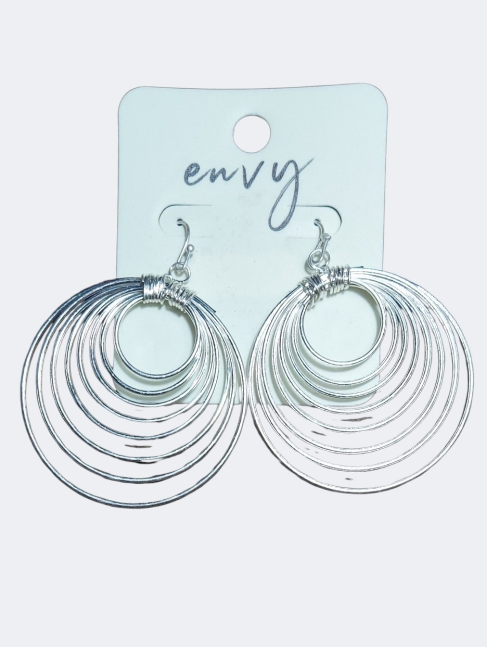 NWT Envy For Nadine West Silver Layered Hoop Dangle Earrings